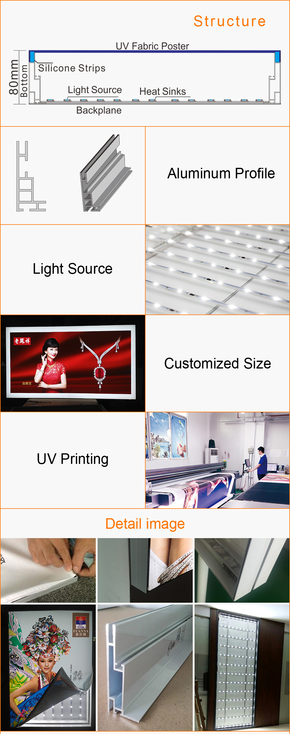 Frameless Fabric Aluminum Light Box Phototech Backlit LED Lightbox